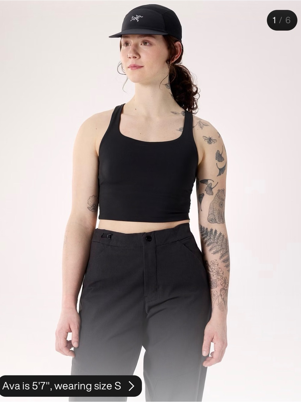Arc'teryx Black Cropped Sports Tank